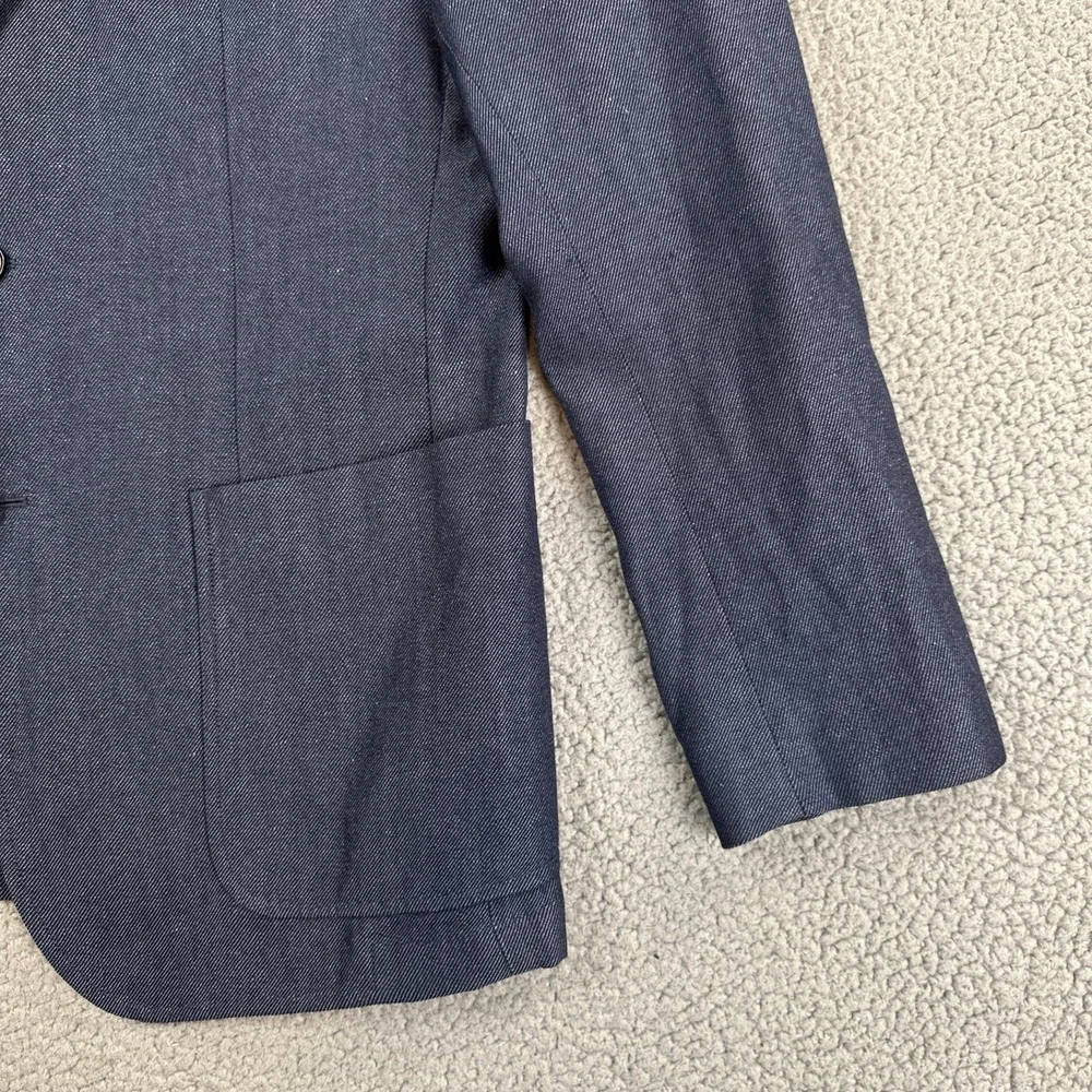 Banana Republic Blazer 40R Blue Slim Fit Wool Linen Unstructured Stretch